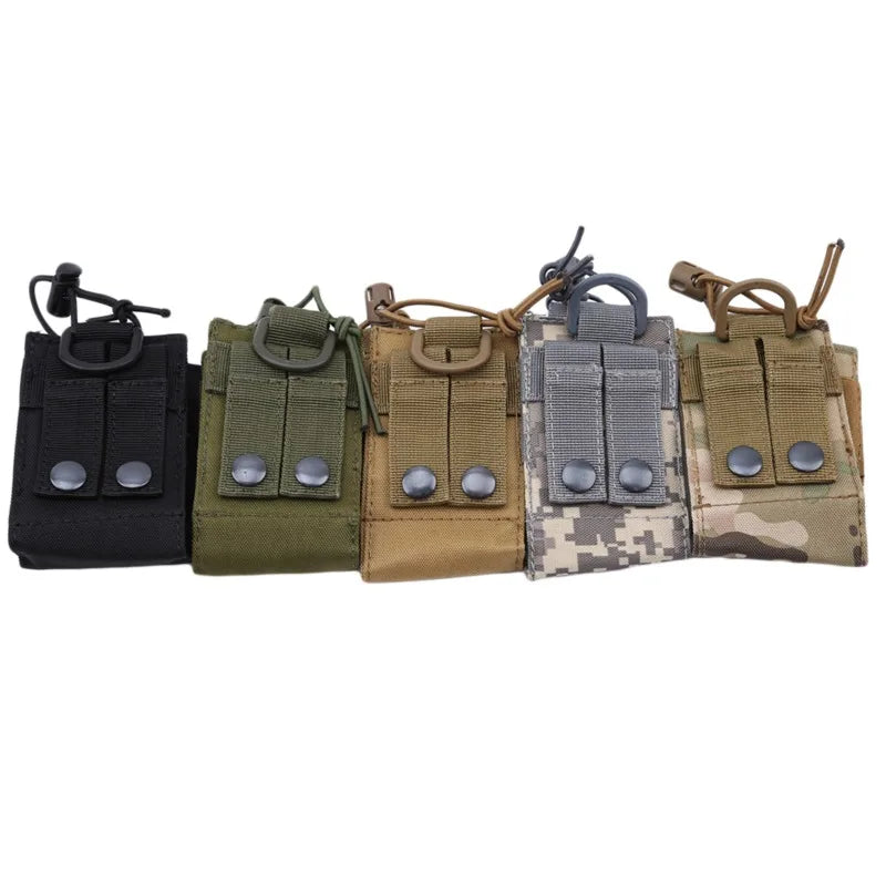 MOLLE Tactical Radio Pouch Nylon Walkie Talkie Holder Interphone Hanging Bag Outdoor Hunting Magazine Utility Pocket