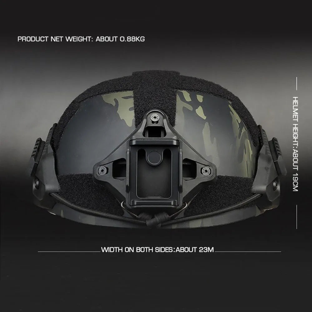 Tactical MK Helmet Thickened Outdoor Hunting Combat Training Fast Helmet Shooting Airsoft Cycling Sports Full Protection Gear