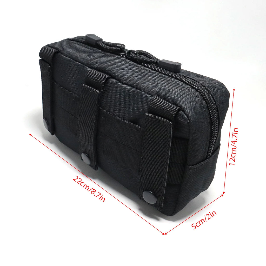 Tactical Molle Horizontal Admin Pouch EMT EDC Utility Organizer Bag with Front Pocket for Outdoor Sports Travel Camping Hunting