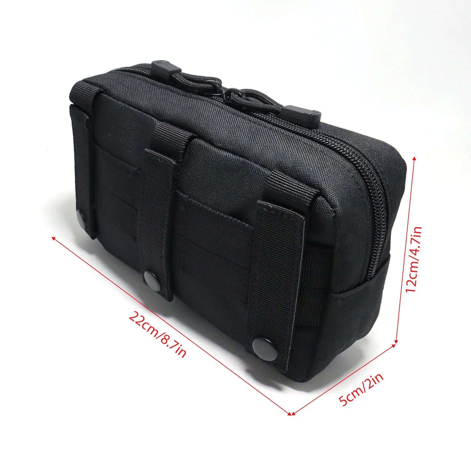Tactical Molle Horizontal Admin Pouch EMT EDC Utility Organizer Bag with Front Pocket for Outdoor Sports Travel Camping Hunting