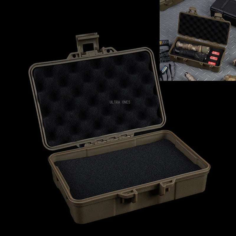 Molle Tactical Flahslight Battery Storage Case Shooting Hunting Tools Equipment Box Double Sponge Shockproof Lockable Pouch