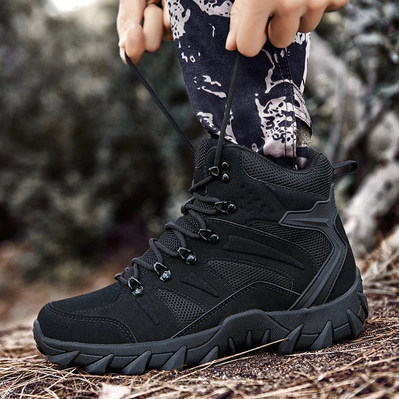 Men's Desert Combat Boots Men Ankle Boots Male Hiking Shoes Tactical Boots Big Size 39-46 Work Safety Shoes Motocycle Boots