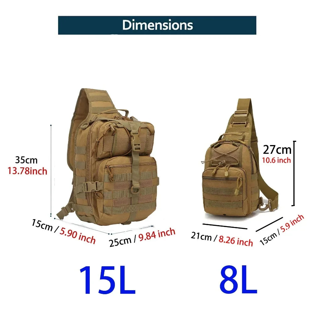 8L/15L Outdoor Tactical Bag Backpack Military Sport Bag Pack Sling Shoulder Backpack Tactical Bag for Every Day Carry
