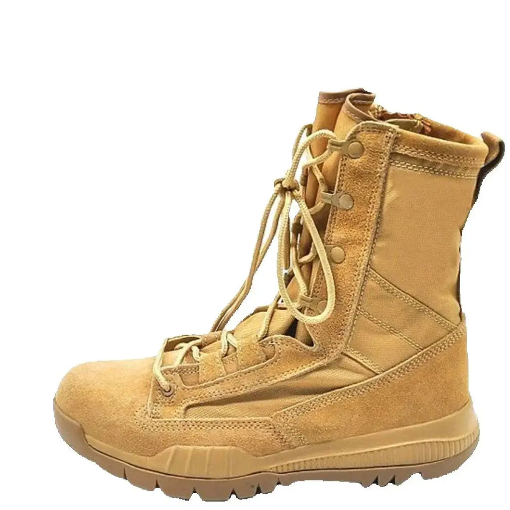New High-Top Men's Leather Hiking Work Boots Non-Slip Lightweight Combat &Tactical Breathable Desert Boots