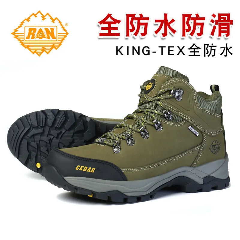 RAN Cow Leather Hiking Boots Men For men Outdoor Sport Walking Sneakers trekking Snow Shoes women Climbing Mountain Hunting boot