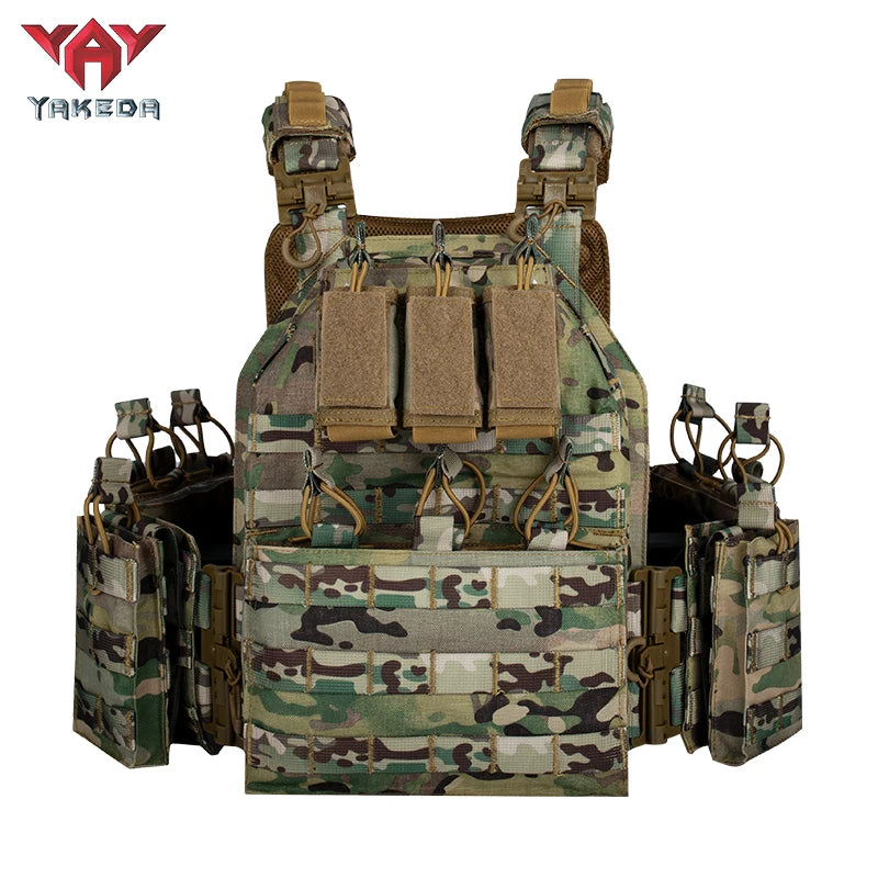 YAKEDA Tactical Vest Quick Release Airsoft Vest for Man Outdoor Adjustable Breathable Vest