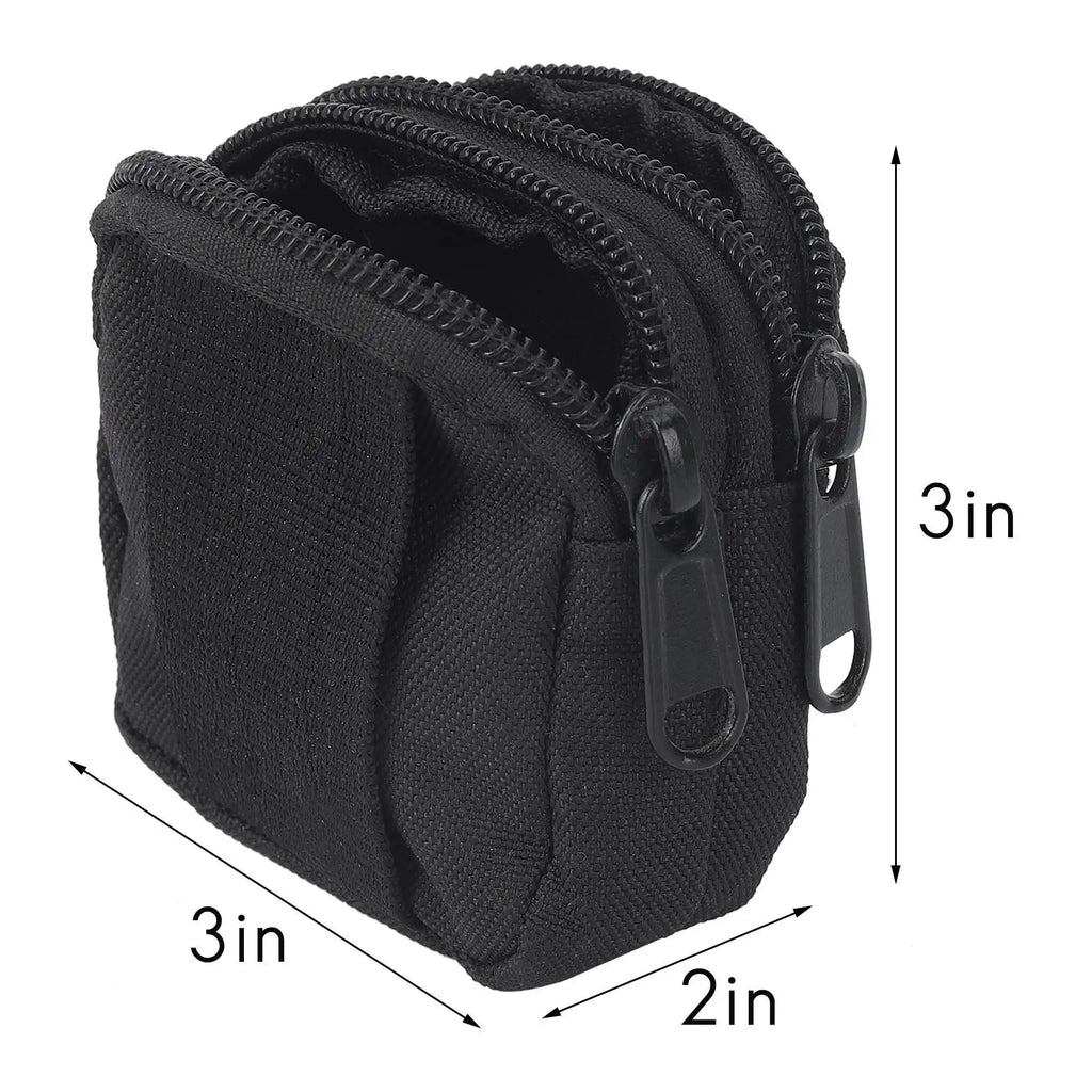 Small Outdoor Pouch,Mini Purse Organizer Army Molle Gear(Waterproof)(Dual Layer Pockets) Nylon EDC Utility Gadget Outdoor Waist