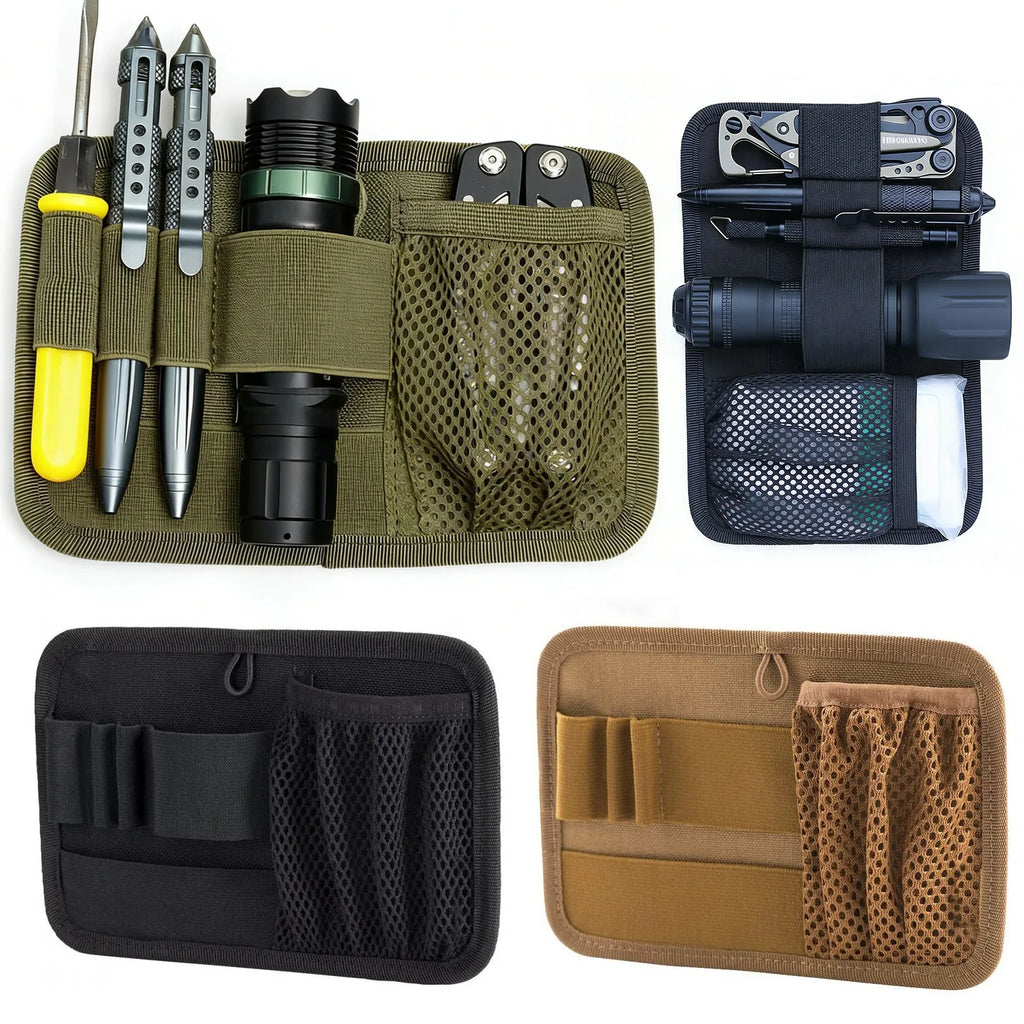 Modular Hook Loop Panel EDC Organizer,Inner Separation Pouch for Hunting Cambing Accessories Utility Tools Organizer Board