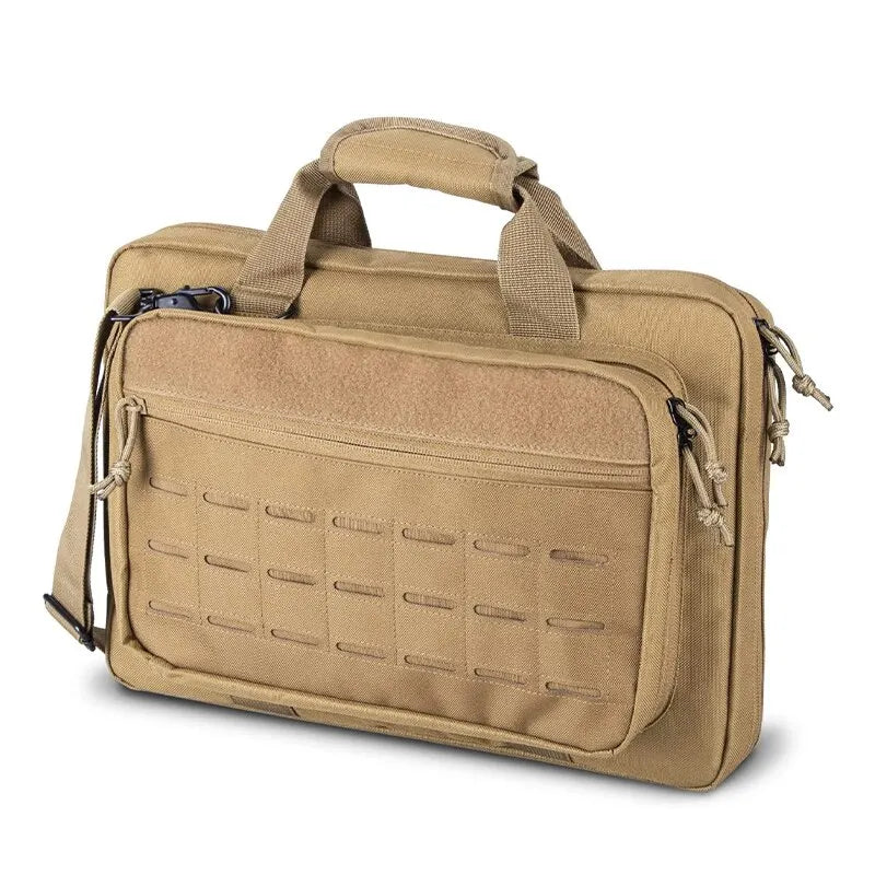 Lockable Tactical Gun Bag with Molle System Multiple Pockets for Shooting Range Hunting Shoulder Package with Laptop Compartment