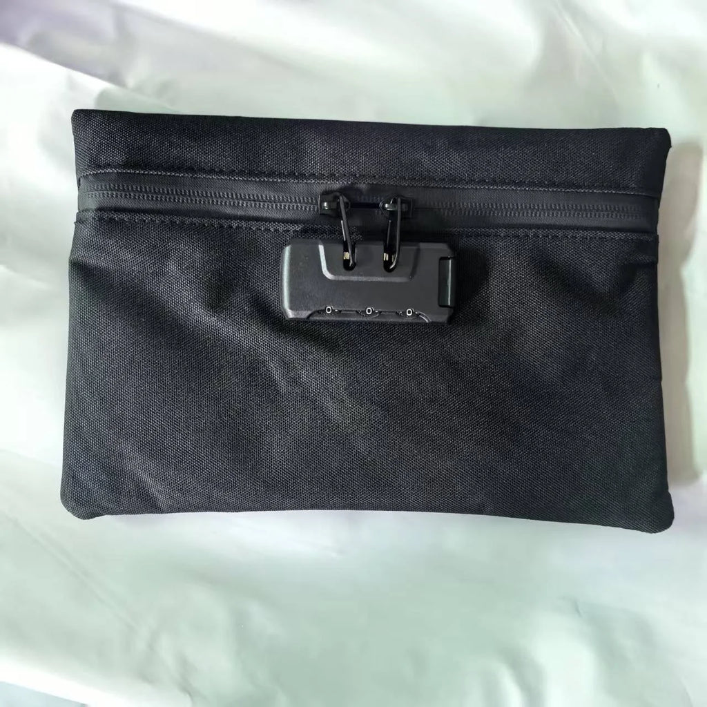 Travel Storage Bag With Password Lock Files Credit Card Certificates Safe Handbag Waterproof Anti-theft tool kit