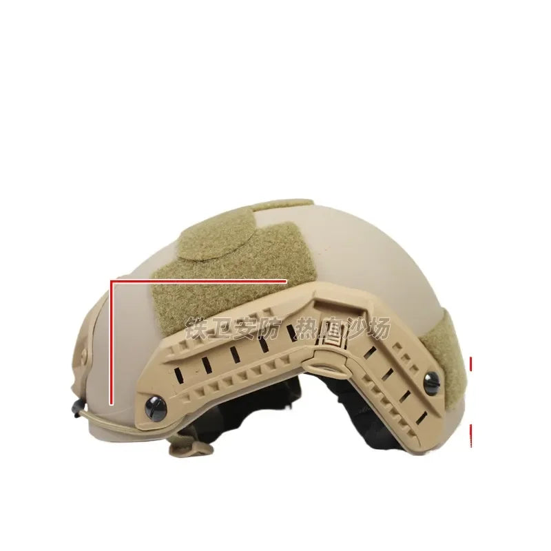 Tactical Helmet with ARC Rail System Nylon Shell and Adjustable Elastic Hook Loop for Maritime Use Compatible with FAST