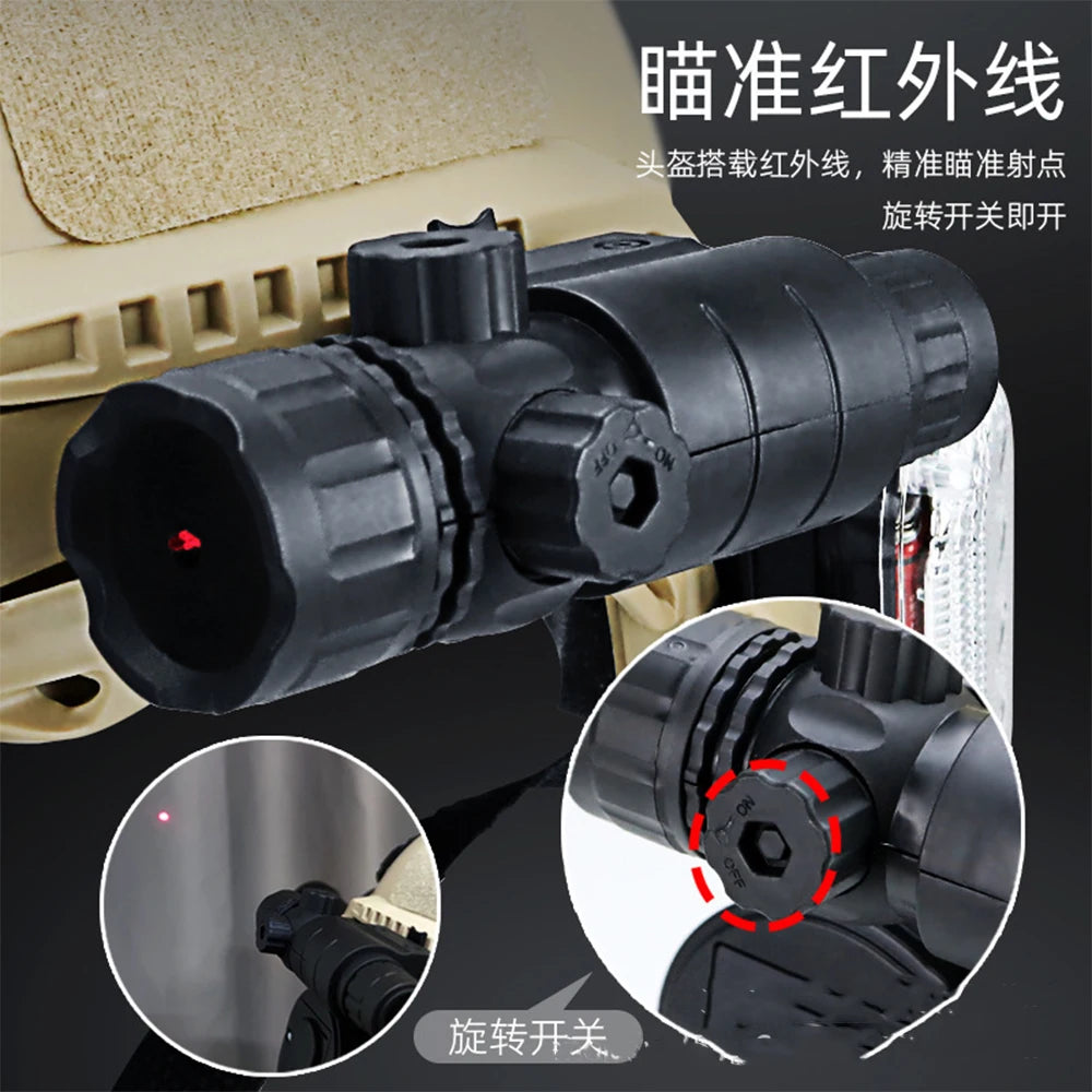 Airsoft Children's Tactical Helmet Set with flash Lamp Intercom Telescope for CS Cosplay Paintball Shooting Birthday Gifts