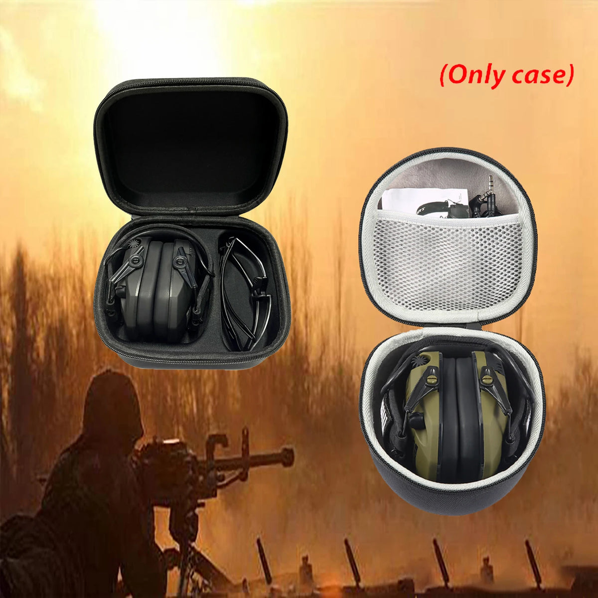 Hard Shell Shockproof Protective Storage Bag Carrying Case for Electronic Shooting Earmuff - Hard Storage Travel Protective Carr