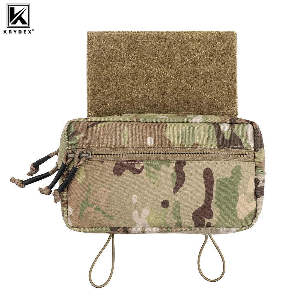 KRYDEX Tactical Drop Pouch Sub Abdominal Carry Kit Tool Bag Fanny Pack with Hook and Loop Panel for Vest Chest Rig