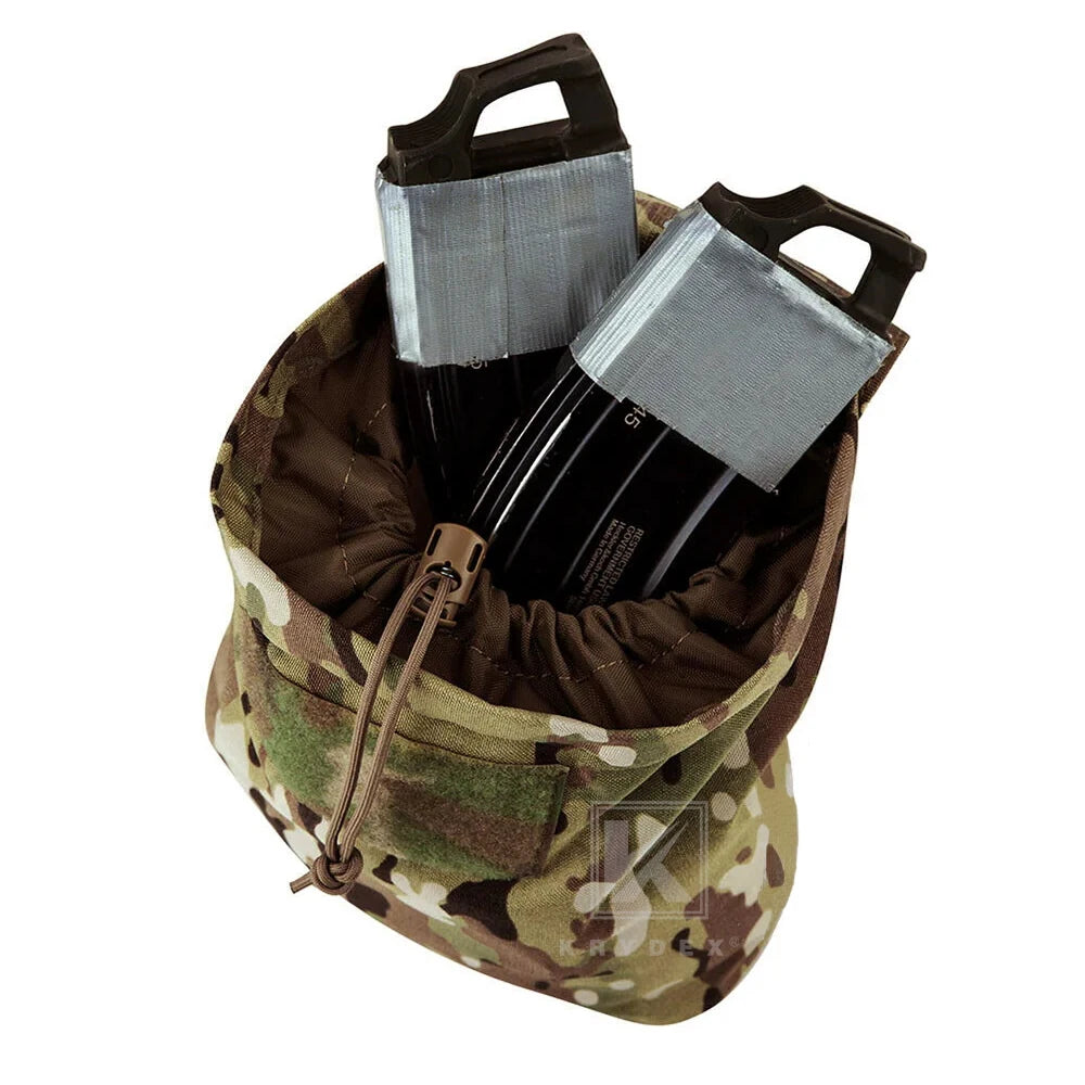 KRYDEX Tactical Dump Pouch Foldable Recycling Bag MOLLE Roll-up Drop Pouch Hunting Waist Utility Tool Bag