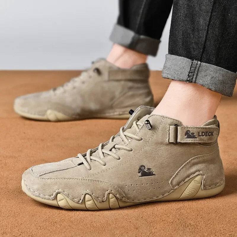 Fashion Men Shoes Brand Men's Boots Breathable Leather Men Ankle Boots Handmade Motorcycle Boots Outdoor Men's Sneakers