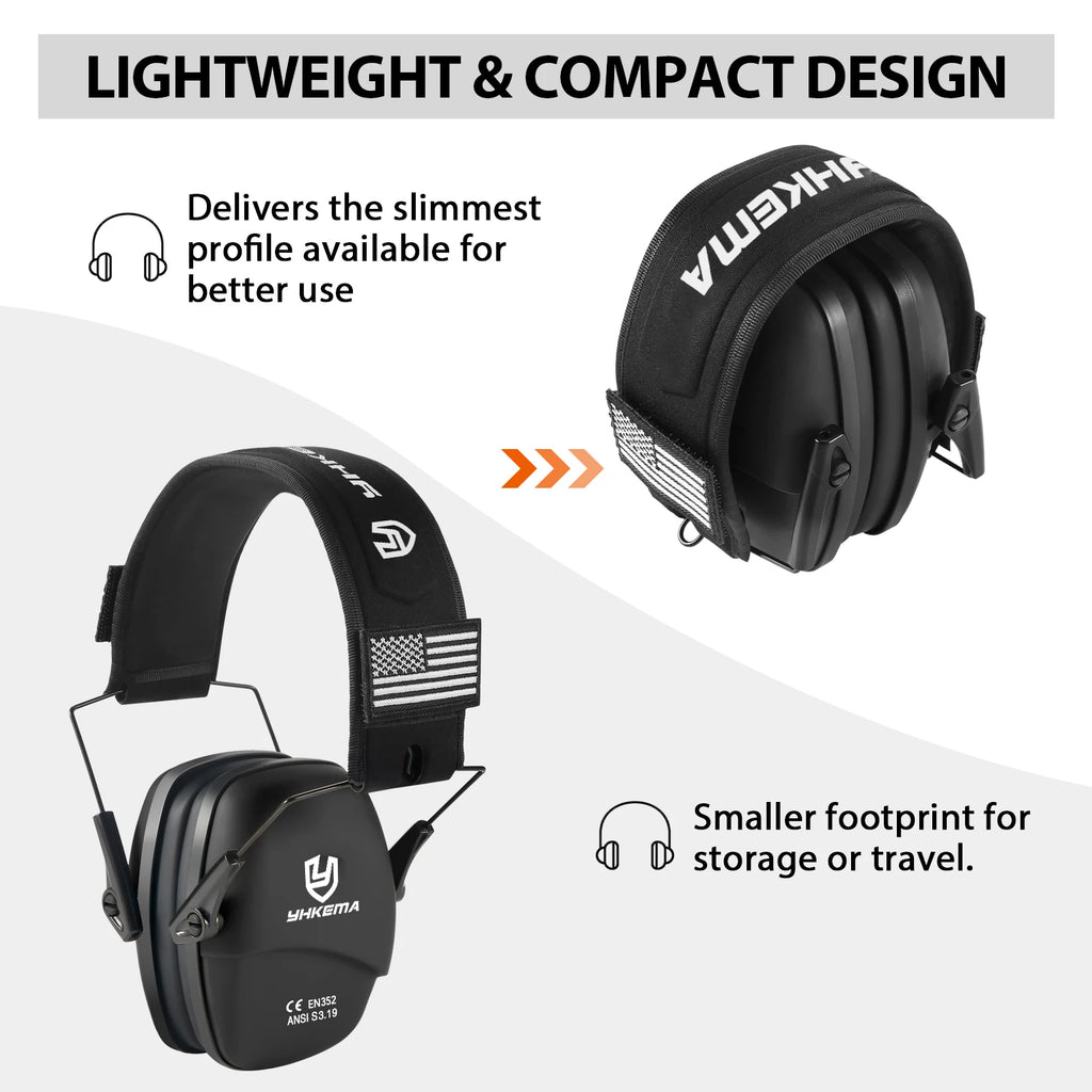 YHKEMA Safety Shooting Hearing Protections Earmuffs For Tactical Hunting Noise Reduction Soundproof Headset