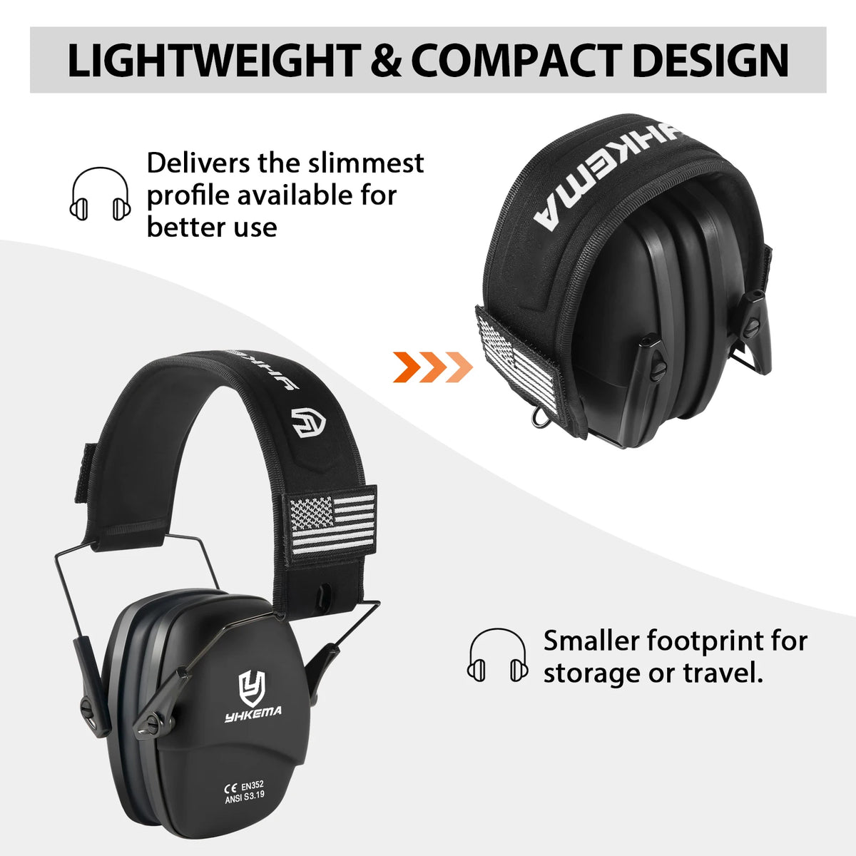 YHKEMA Safety Shooting Hearing Protections Earmuffs For Tactical Hunting Noise Reduction Soundproof Headset