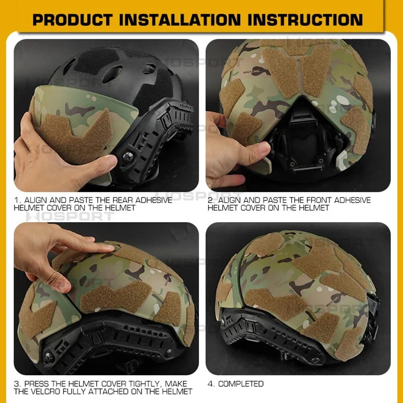 High Cut FAST Helmet Guard with Thickened Magic Tape Plastic Adhesive Cover Helmet Protector for Hunting Accessories