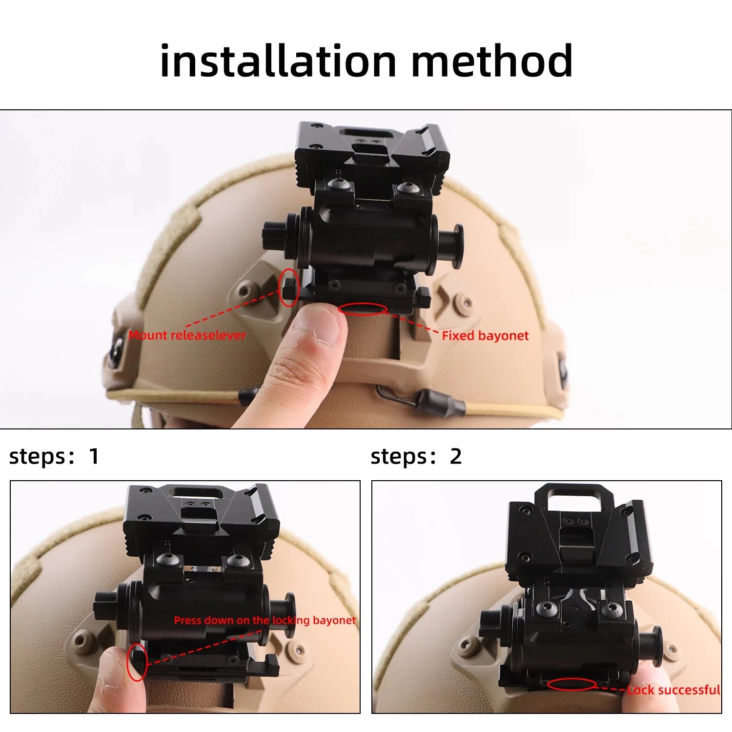 BOOIU Tactical Helmet Metal L4G24 NVG Night Vision Device Mounting Bracket Outdoor Sports Bracket For PVS15/18 Helmets