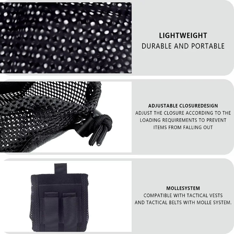 New Roll-Up Mag Mesh Dump Pouch Magazine Mini Foldable Net Pocket EDC Tactical Outdoor Sport Hunting Bags 500D