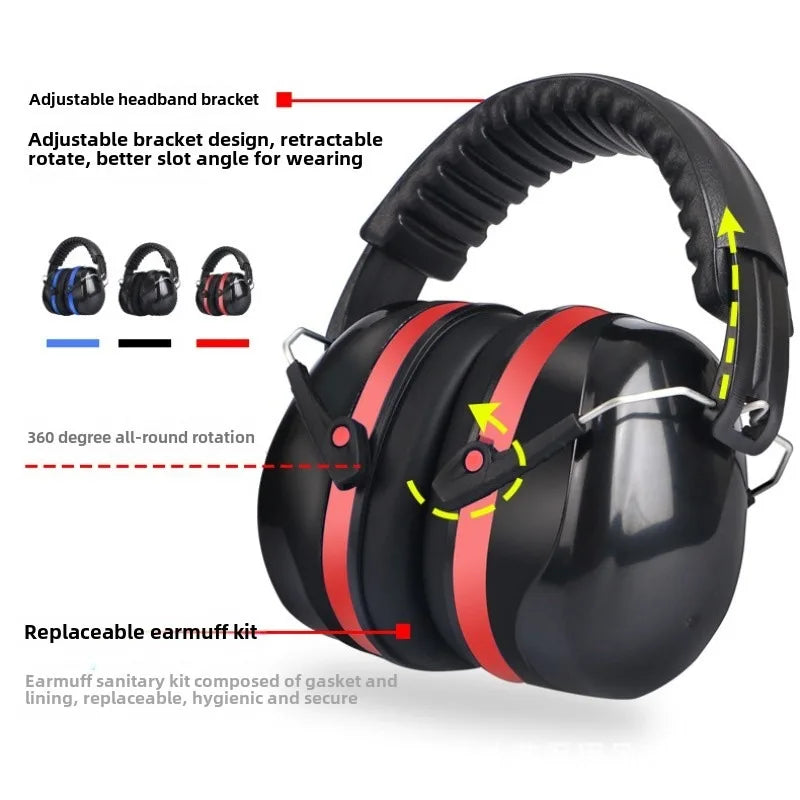 Hearing Protection Noise Canceling Ear Muffs Adult Headphones Suitable for Lawn Mowing, DIY, Construction, Carpentry, Shooting