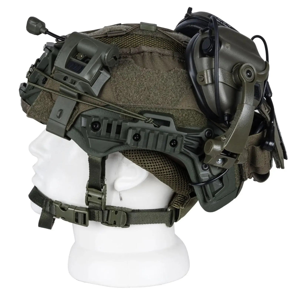 QX 5-in-1 Tactical Bump Helmet Set with Communication Headset LED Headlamp for Airsoft Paintball Training Cosplay Gear