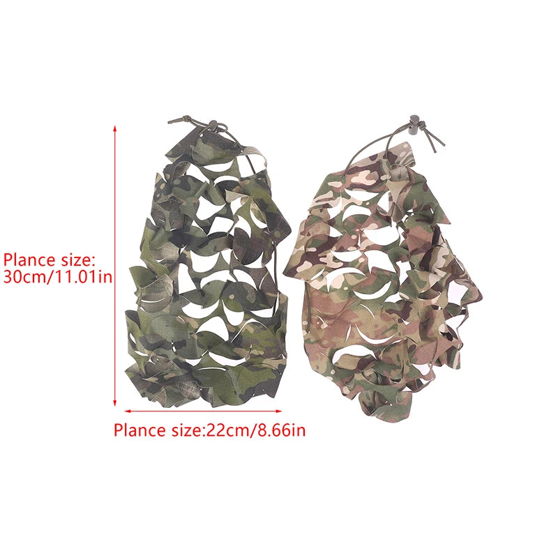 3D Tactical Camo Net Helmet Cover Laser Cut Nylon Drawstring Camo Helmet Cover Scrim CS Paintball Paratrooper Accessories