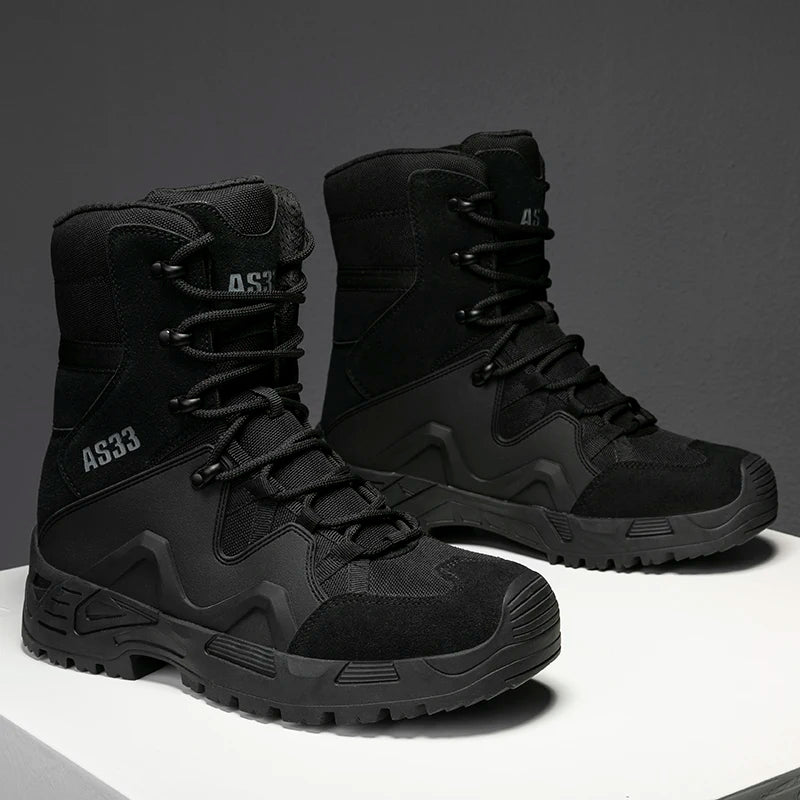 2024 New Triangle Region Cross-Border Men's Tactical Boots Outdoor Hiking Camping Warfare Ankle Height Winter Season