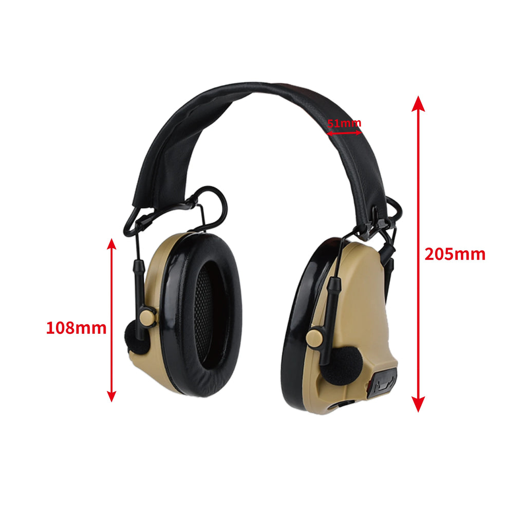 Tactic Military Pickup AndAdaptive Noise Canceling Reduction Aviation Headset Outdoor Communication Headset Protection Earmuffs