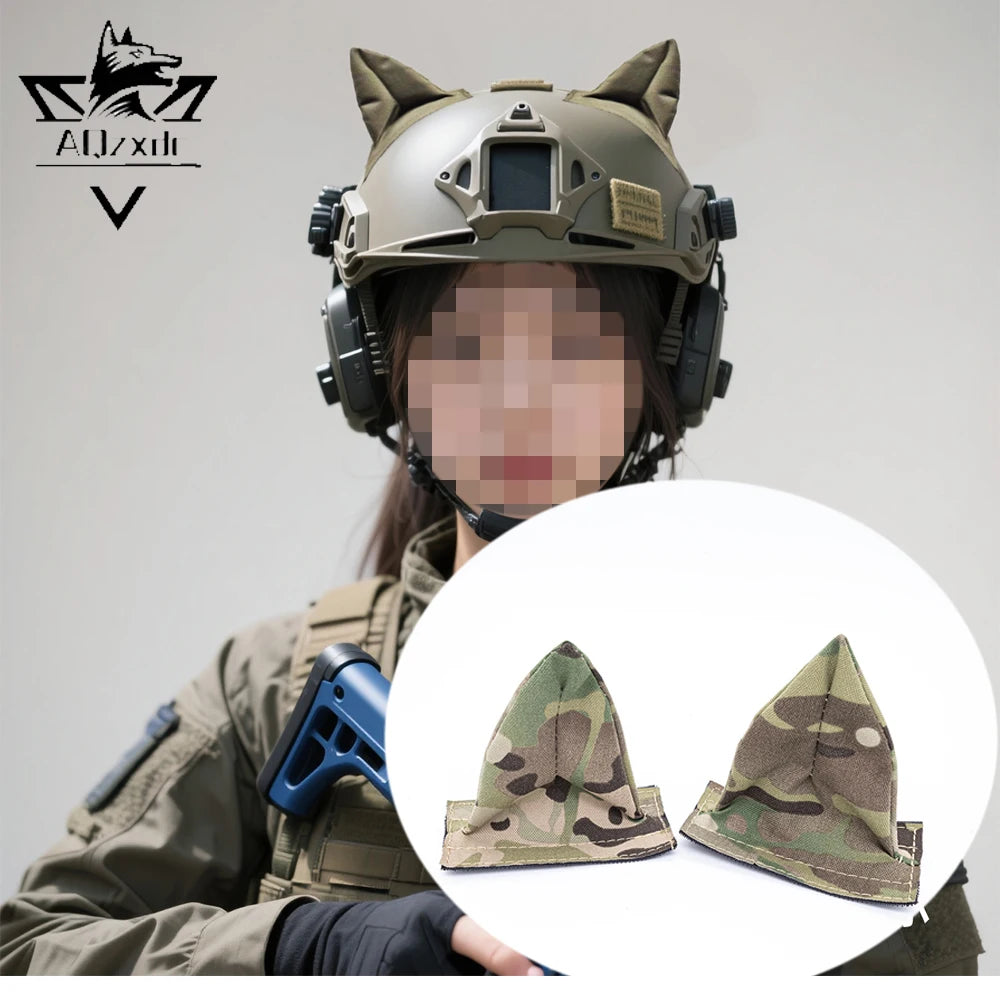 Tactical Helmet Patch Airsoft Fast Helmet Cat Ear Decoration Wargame Cosplay Accessories Outdoor Hunting Shooting Equipment