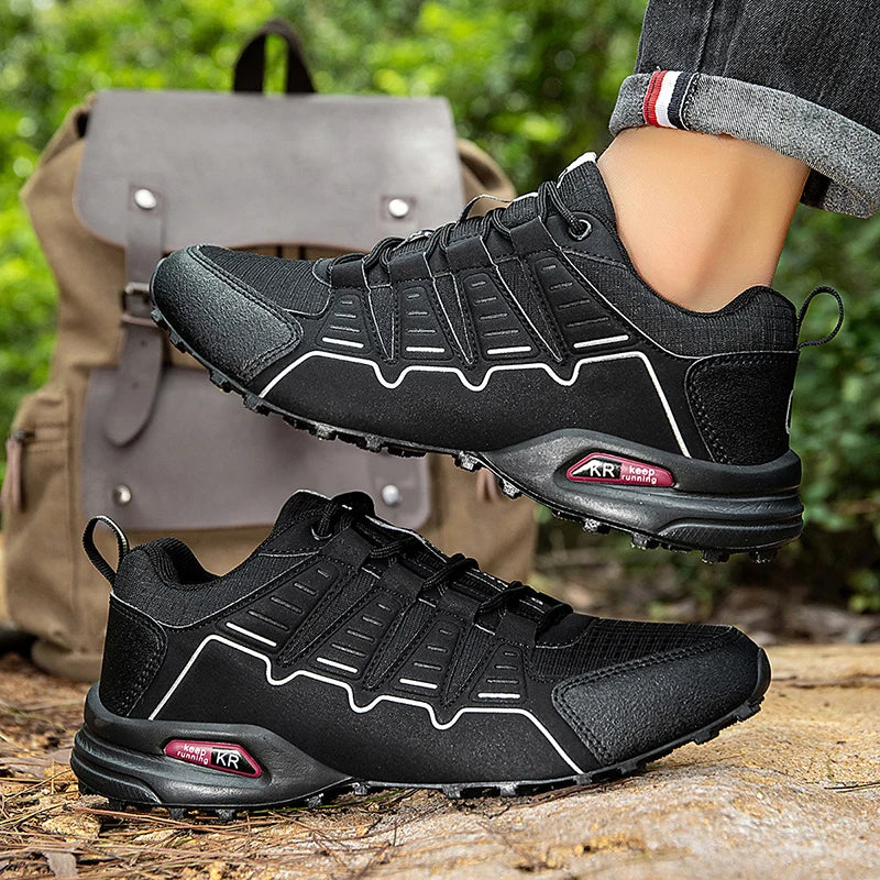 Men Waterproof Hiking Shoes PU Leather Outdoor Shoes Wear-Resistant Hiking Hunting Tactical Sports Shoes Size 39-47