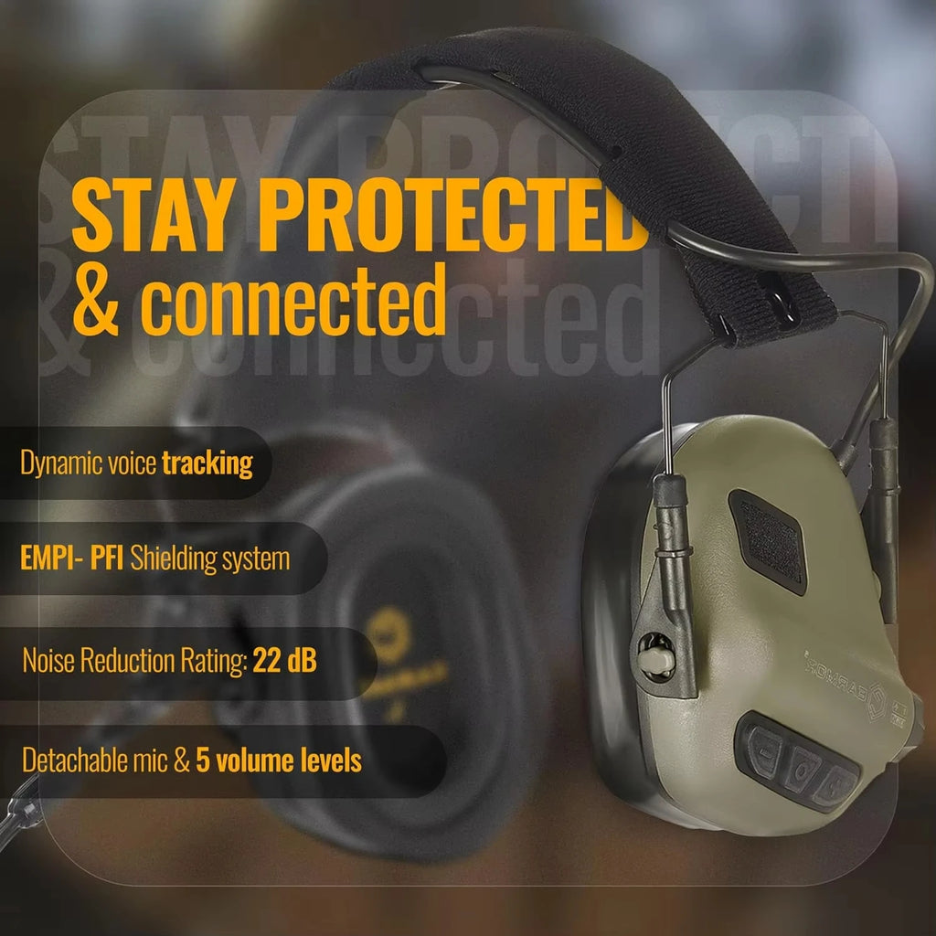 EARMOR M32 SE Tactical Headset for Helmet - Noise Canceling Headphones with mic for Shooting & Hunting Earmuffs with M51 PTT