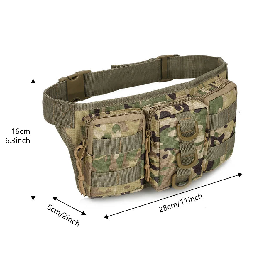 Triple small waist bag outdoor training camouflage waist bag training small waterproof mountaineering cycling bag