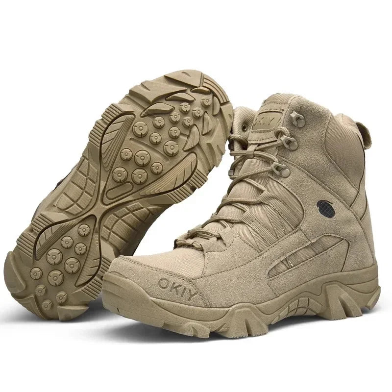 Men's Boots High-top Desert Combat Boot Outdoor Work Safety Boots  for Men Non-slip Hiking Shoes Wild Training Boot Botas Hombre