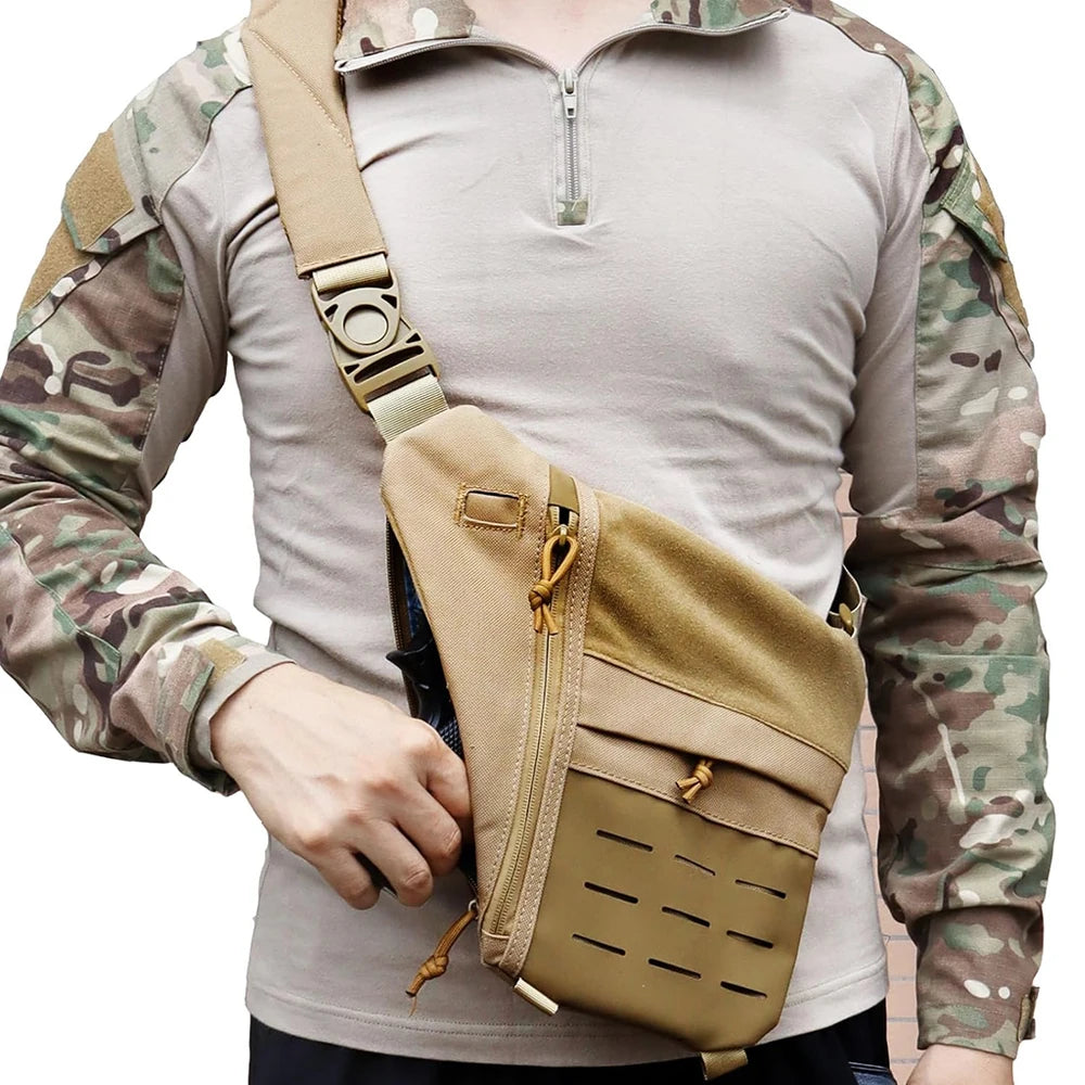 New Outdoor Crossbody Sling Bag Anti Thief Conceal Carry Handgun Bag Underarm Pocket Men Hidden Molle Combat Chest Shoulder Bags