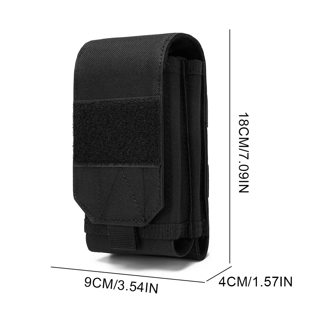 Molle Double-layer Cell Phone Pouch Tactical EDC Pouch Power Bank Bag Waist Accessories Pack Outdoor Hiking Mobile Phone Bag