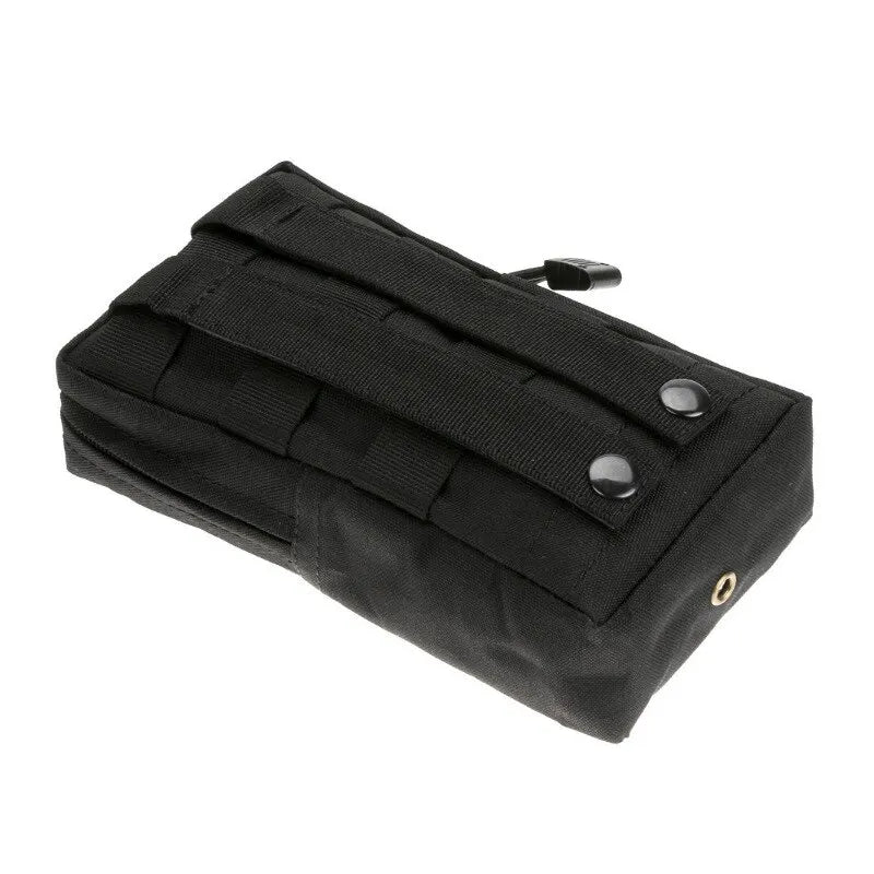 Outdoor Tactical Molle Waist Bag 1000D Oxford Black Storage Fanny Pack for Hunting Backpack Tactical Vest Attachment