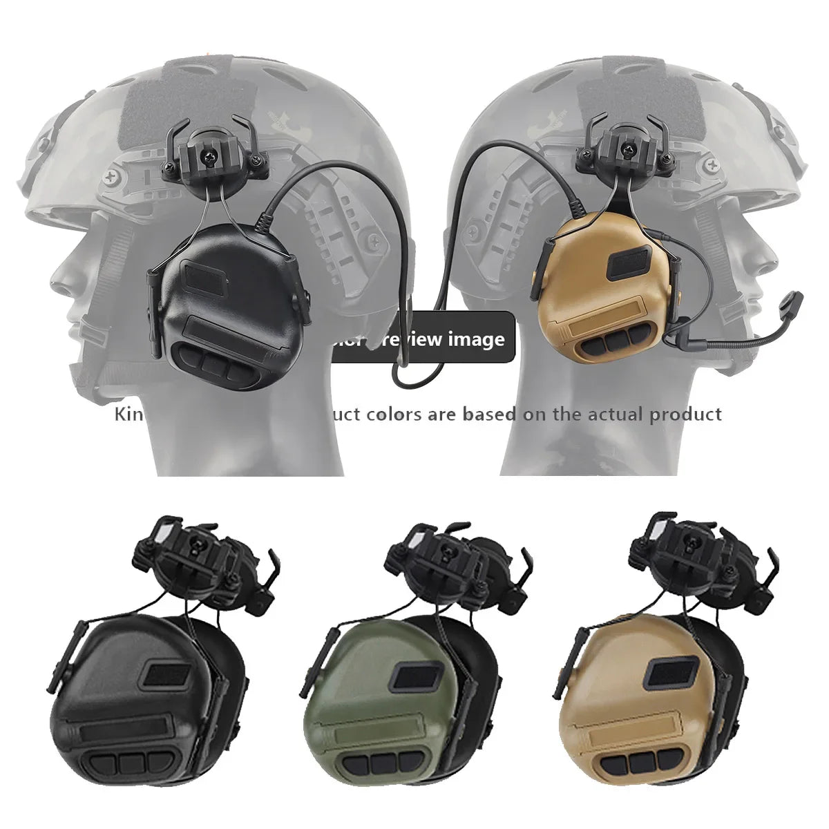 Helmet Headset Tactical Noise Reduction Version Fifth Generation Foldable Helmet Headphones Hunting PTT Adapter Accessories