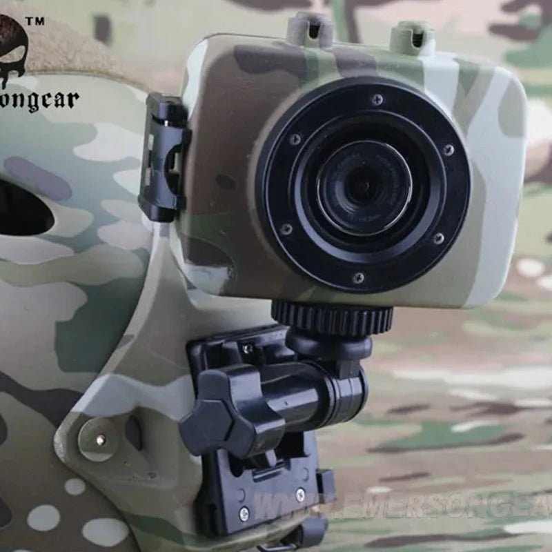 Tactical Mini Helmet Camera Video And Photo Recorder with LCD Adjustable Angle for FAST Helmet Compatible with Military And Outd