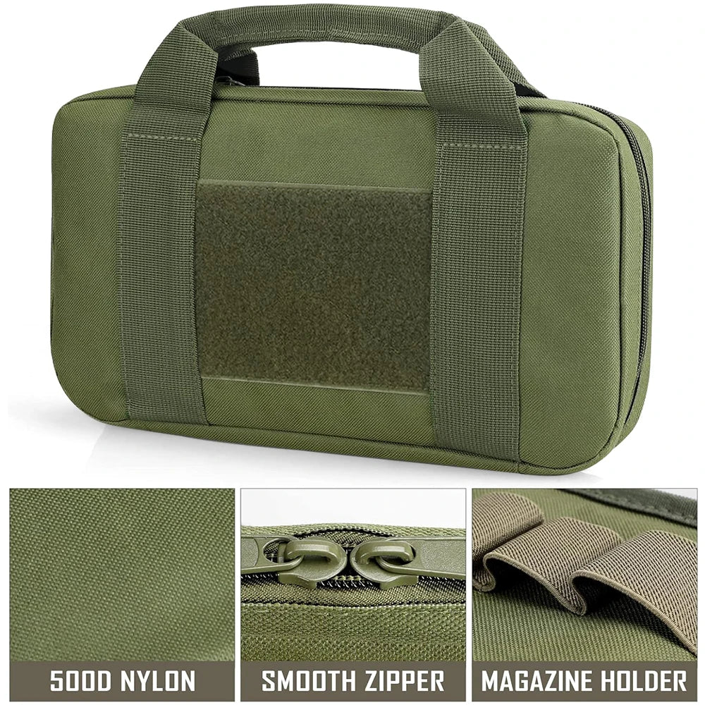 Pistol Bag Concealed Carry Case Soft Padded Handgun Pouch with Magazine Storage Slot Pistol Wallet Hunting Accessories