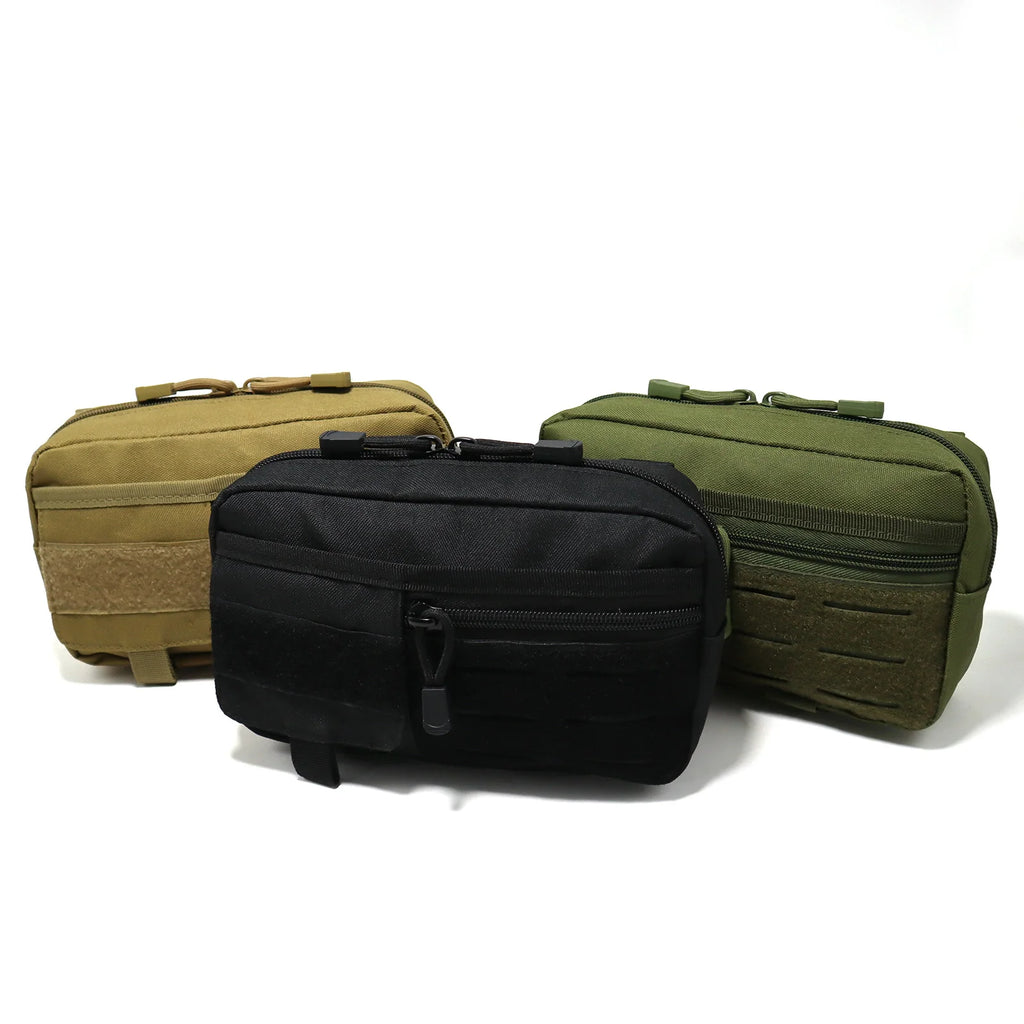 Tactical Molle Horizontal Admin Pouch EMT EDC Utility Organizer Bag with Front Pocket for Outdoor Sports Travel Camping Hunting