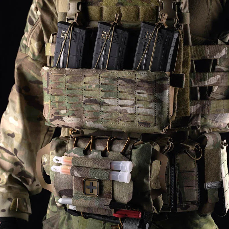 Rapid Deployment Modular IFAK Bag Quick-Release Hook&Loop Large Capacity First Aid Pouch with Side Glove Pocket