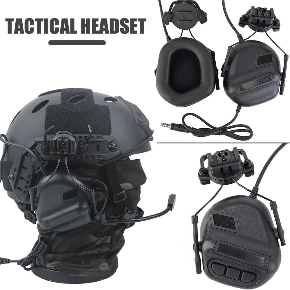 Tactical Airsoft Helmet Set with FAST PJ Helmet & Helmet Cover Headset Flashlight Goggles for Cs Airsoft Huntying Shooting Game