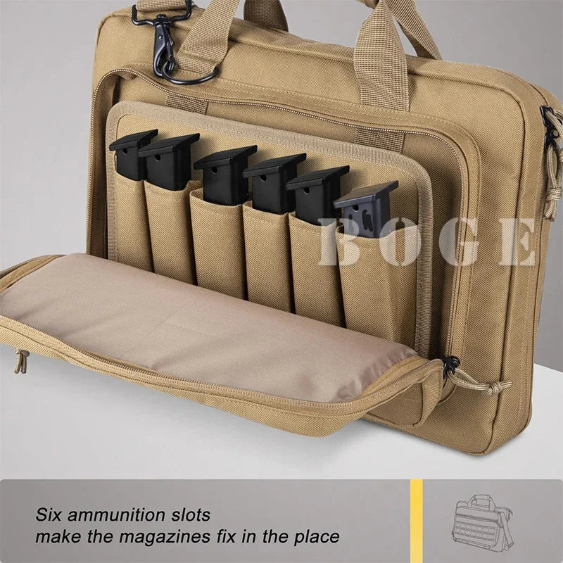 Tactical Gun Case Shooting Range Bag Hunting Accessories Molle System Magazines Lockable Compartment Multiple Pockets Laptop