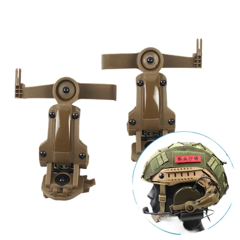 Tactical Helmet Mount for Noise Reduction Earphone Holder Compatible with C2 C3 FAST Rail System Multi Angle Adjustable Wendy