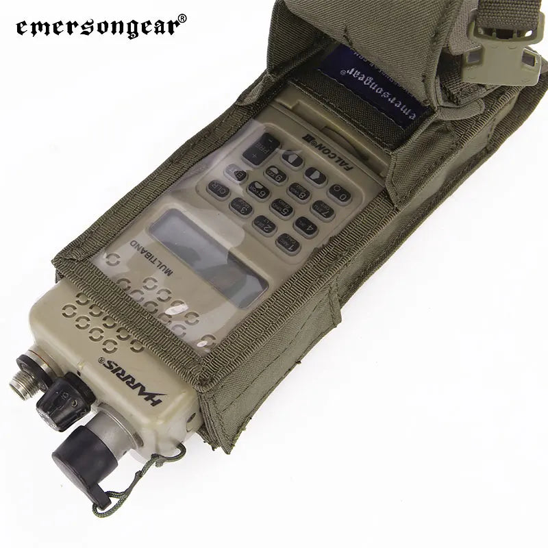 Emersong PRC148/152 Radio Pouch Walkie Talkie Holder Waist Bag Molle Pocket W/ Release Airsoft Hunting Outdoor Nylon