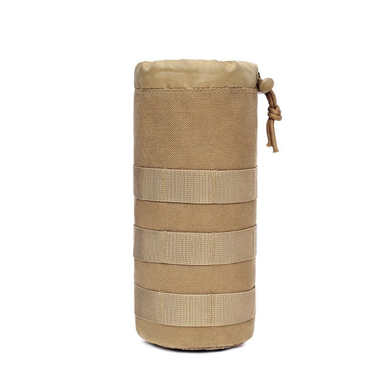 Tactical Molle Water Bottle Bag Outdoor Camping Hiking Drawstring Holder Multifunction Bottle Storage Pouch Pocket