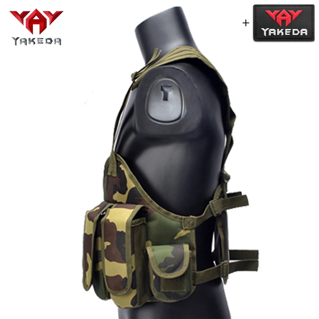YAKEDA lightweight hollow hunting vest, multi compartment storage, adjustable shoulder straps, shoulder strap structure