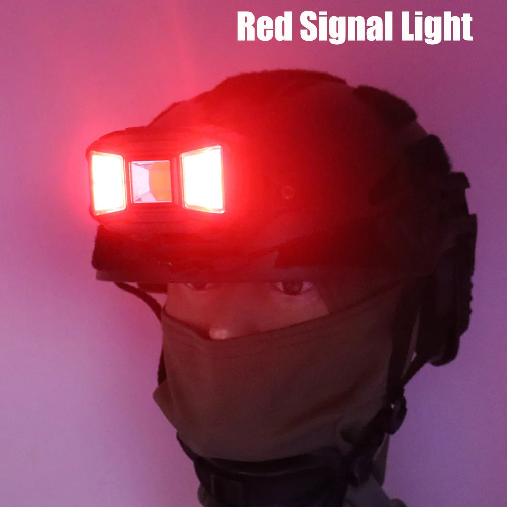 Tactical FAST MICH Helmet Light Signal Lamp USB Rechargeable Waterproof Headlamp for Hunting Fishing